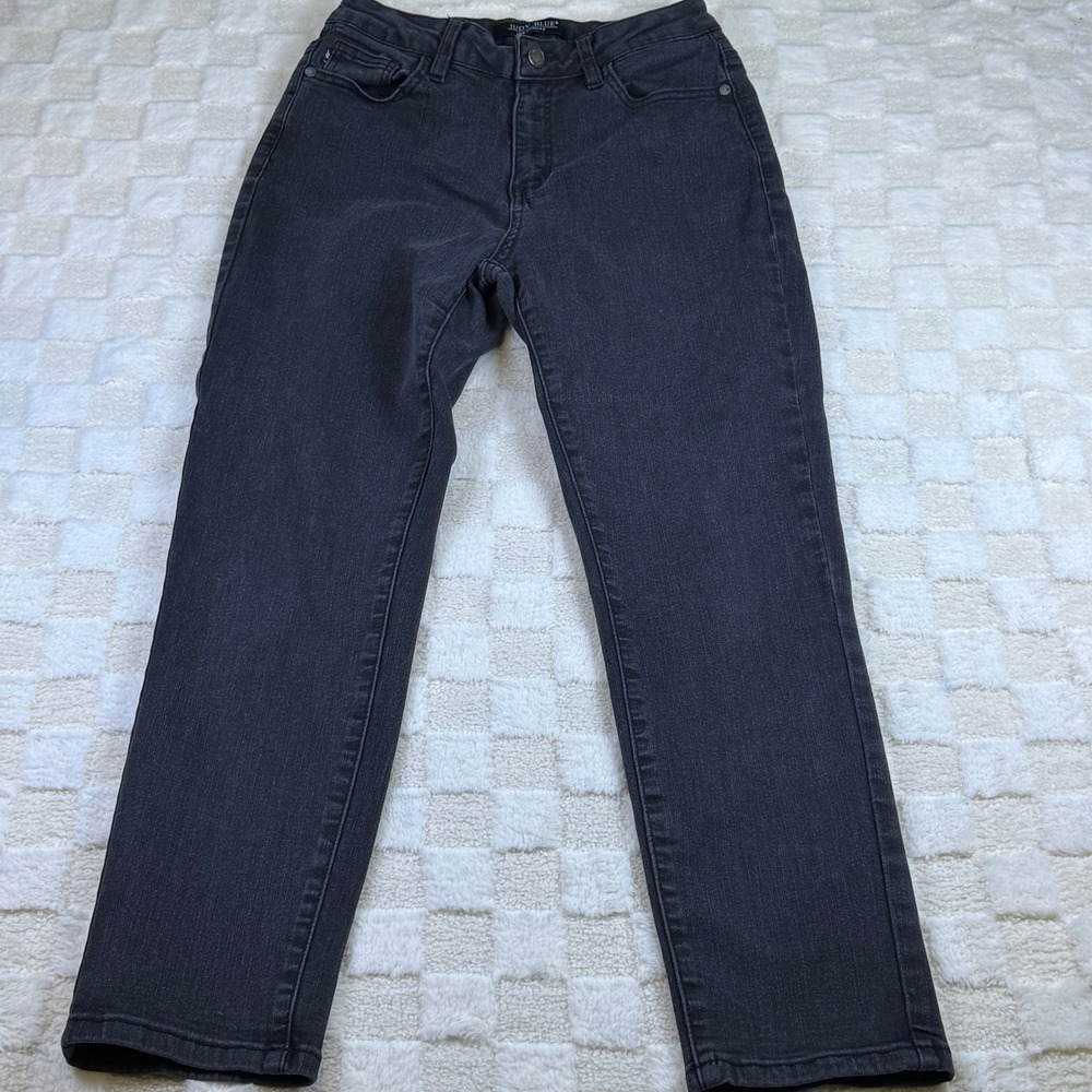 Judy Blue Los Angeles Womens Boyfriend Jeans Black Dark Wash High Rise 26 x 26.5
